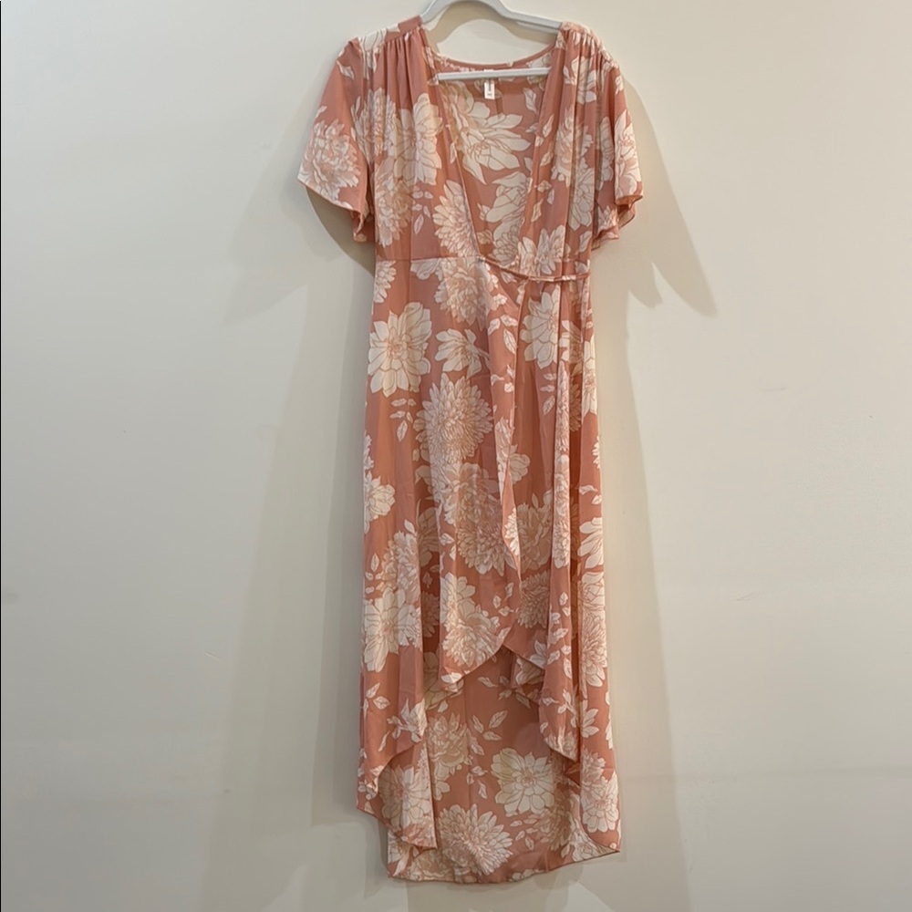 Peppermint Floral Peach Dress